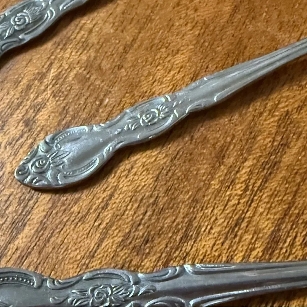 Vintage Lusterware Serving Set of 4 Stainless Steel